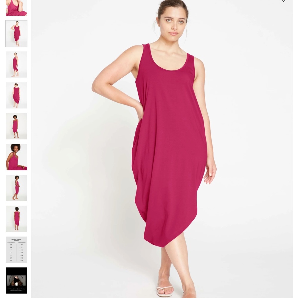 Women’s Sleeveless Scoop Neck Tank Dress - Magenta